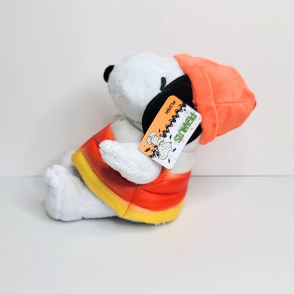 2024 Peanuts Snoopy Candy Corn Puffy Vest 10" CVS Halloween Orange Puffer Plush - Picture 3 of 5
